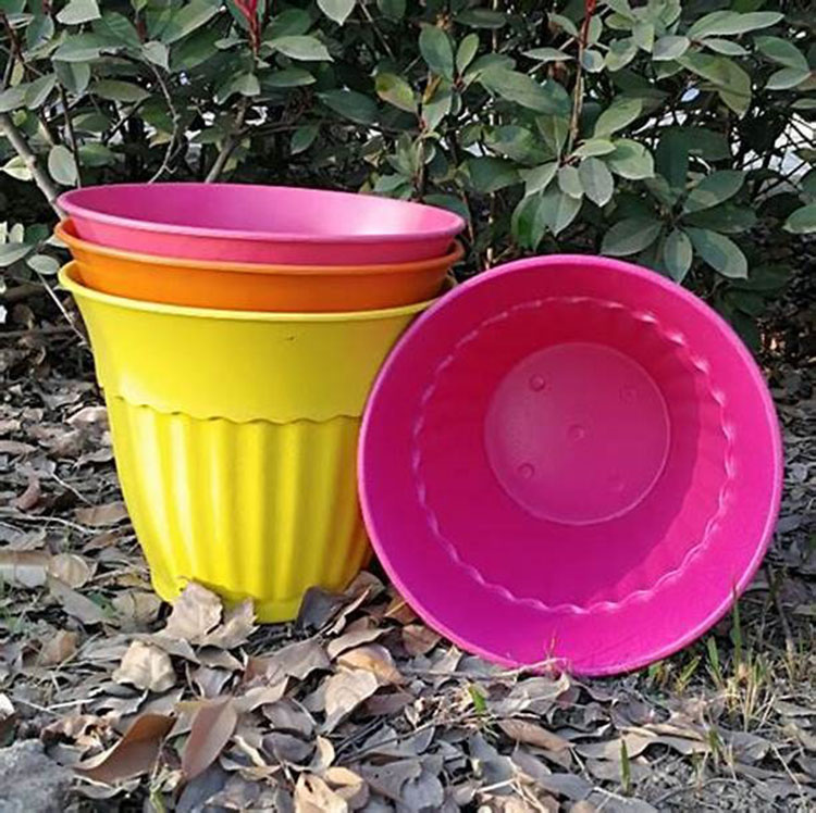 Drainage Strip Bamboo Fiber Flowerpot