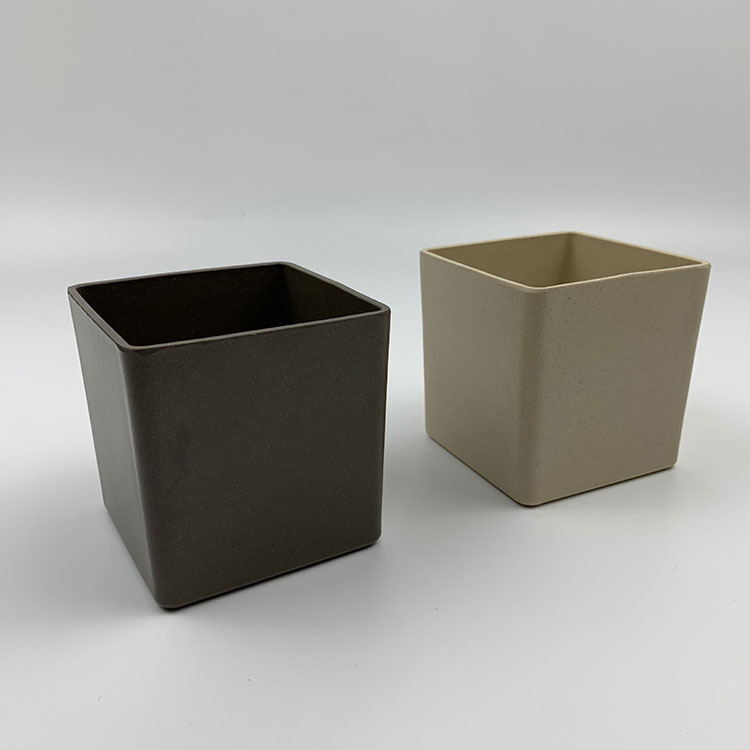 Square Biodegradable Bamboo Fiber Flower Pot